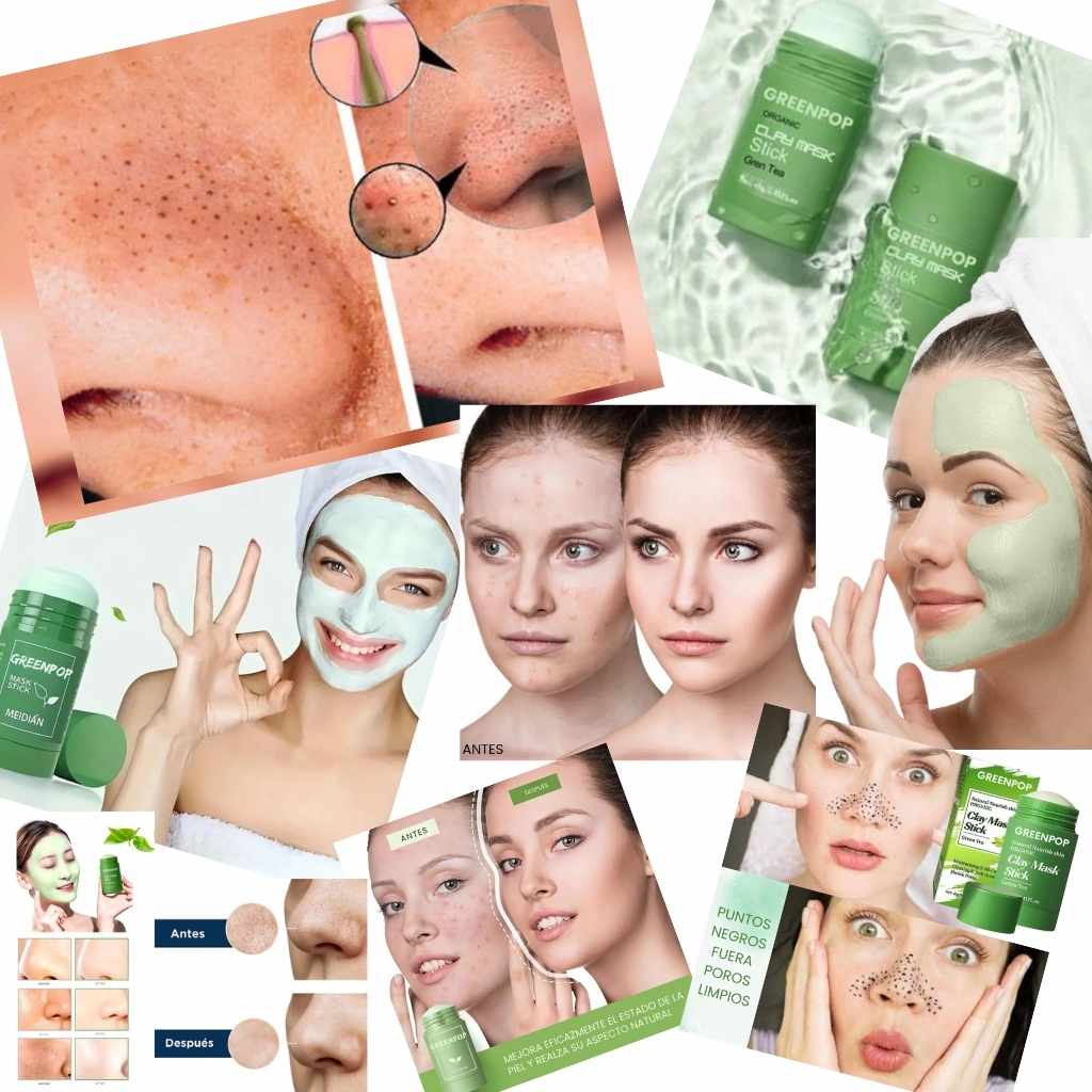 Mascarilla GreenPop Stick + Rodillo Volcánico