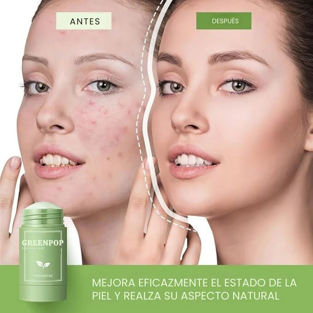 Mascarilla GreenPop Stick + Rodillo Volcánico