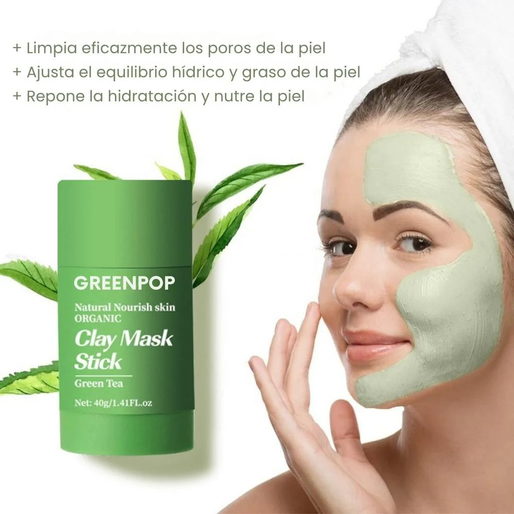 Mascarilla GreenPop Stick + Rodillo Volcánico