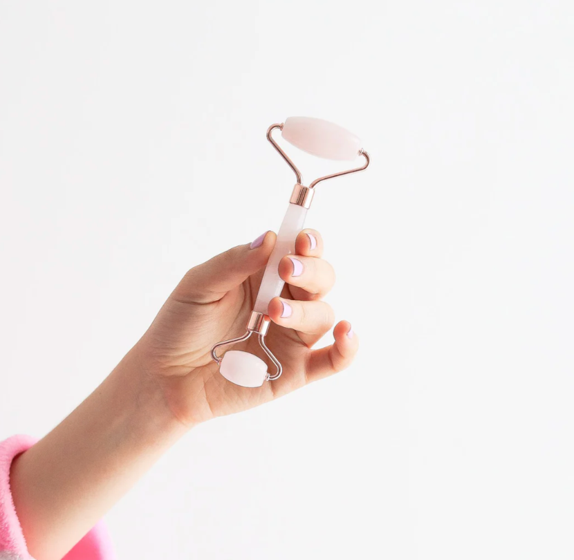Kit Rodillo & Gua Sha de Cuarzo Rosa