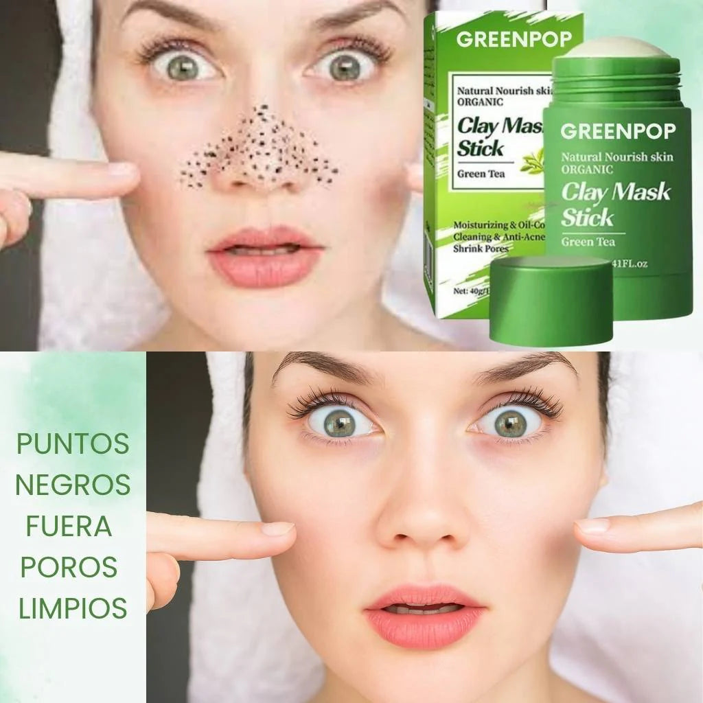 Mascarilla GreenPop Stick + Rodillo Volcánico