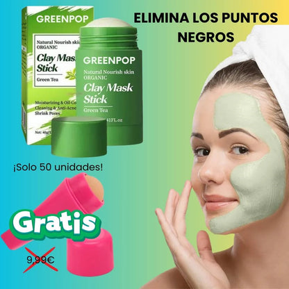 Mascarilla GreenPop Stick + Rodillo Volcánico