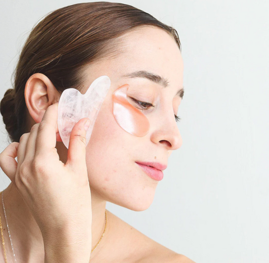 Kit Rodillo & Gua Sha de Cuarzo Rosa